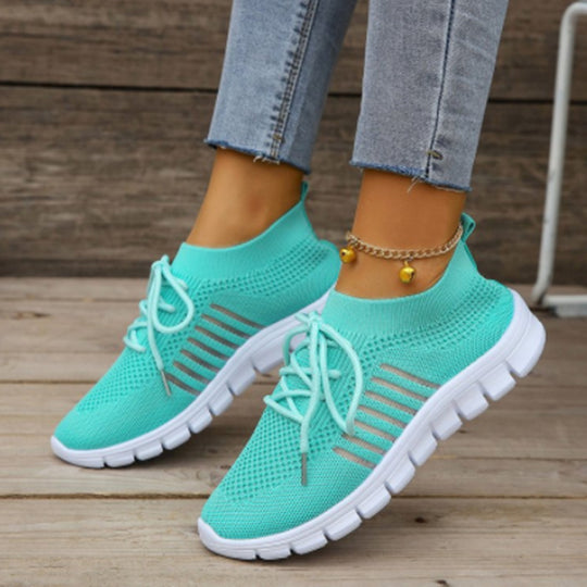 Damen Modische und atmungsaktive Sneakers mit elastischem Obermaterial EB