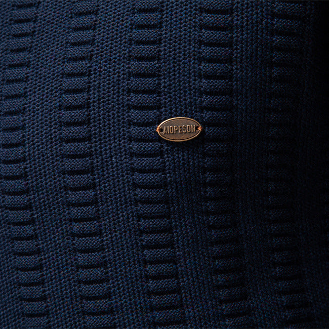 Herren Pullover mit strukturiertem Design und halbem Reißverschluss EB