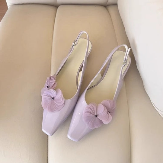 Damen Slingback Pumps mit floralen Akzenten EB