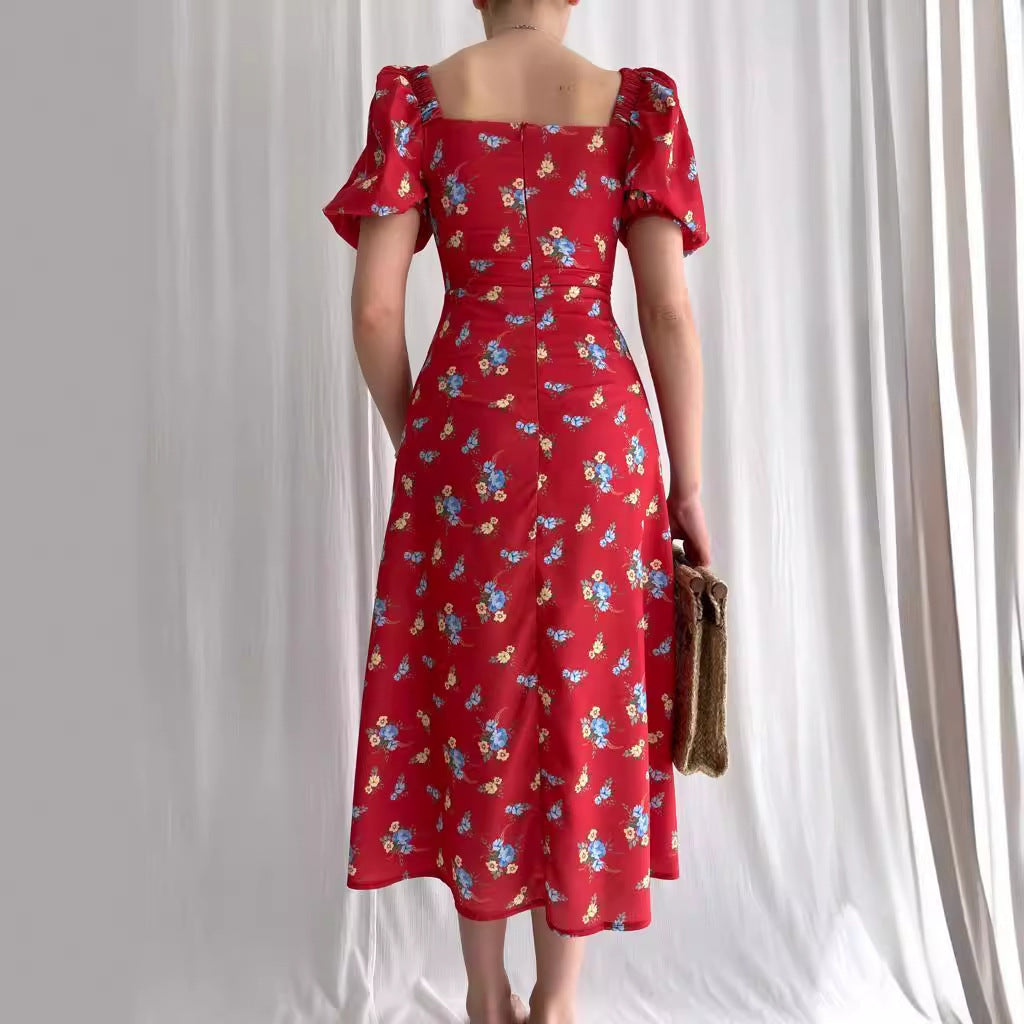 Damen Elegantes und verspieltes Blumenkleid EB
