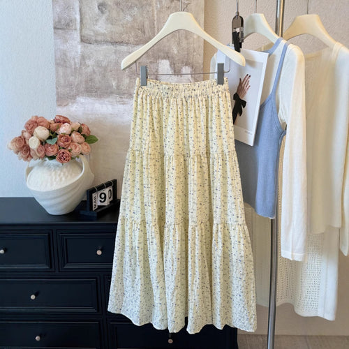 Damen Maxirock mit romantischem Blumenmuster und lässigem Design EB