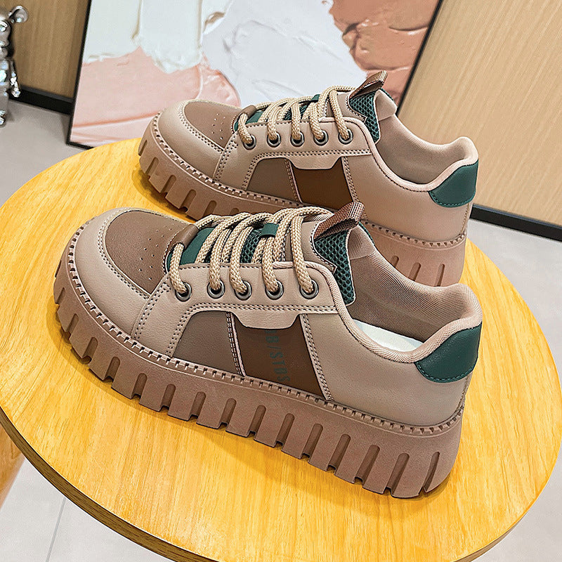 Damen modische Sneakers mit extrahohen Profilsohlen und atmungsaktivem Obermaterial EB