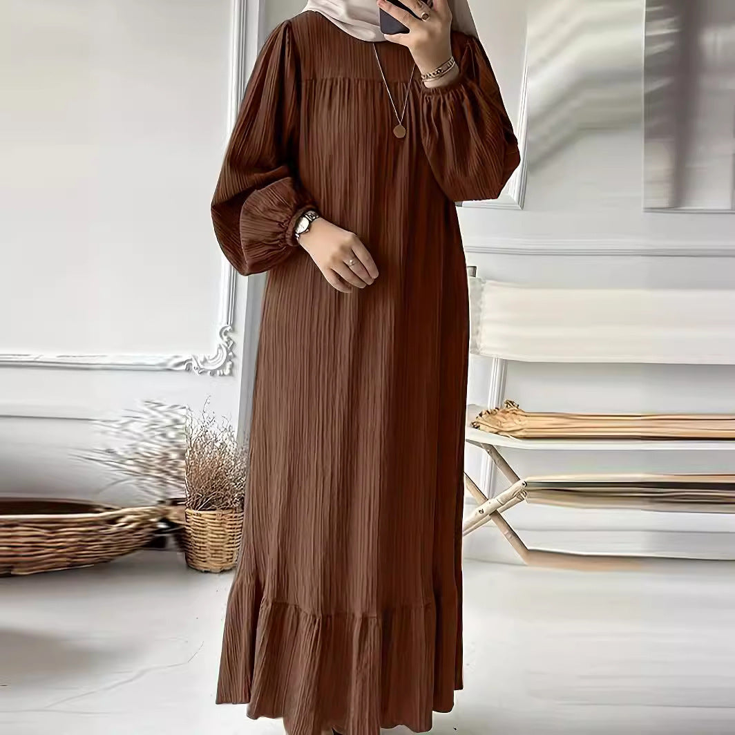 Damen Maxikleid mit waagerechtem Faltenwurf EB