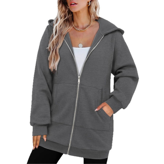 Damen Kapuzensweatjacke mit großzügigen Taschen von EB
