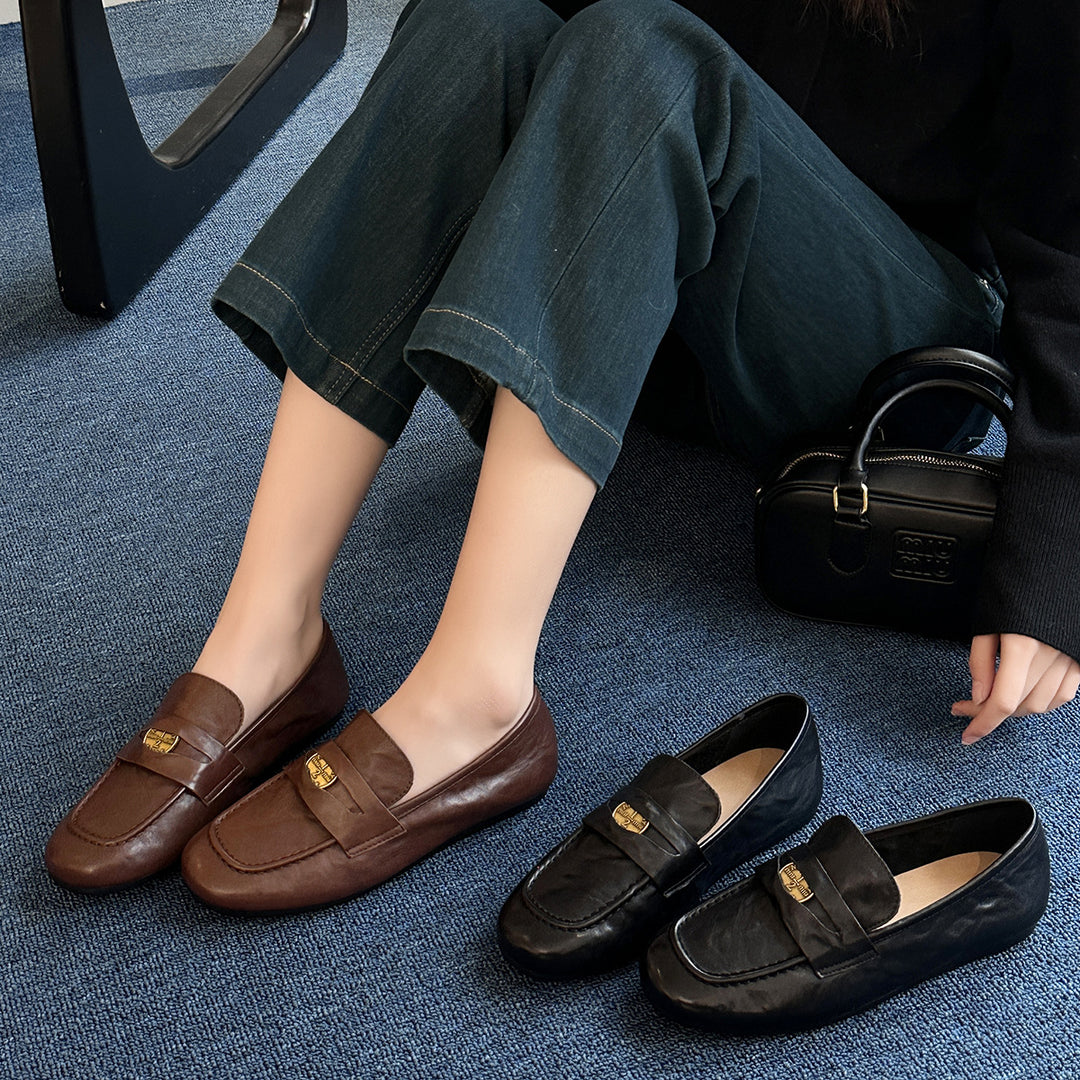 Damen Elegante Mokassins mit modischem Riemen und komfortabler Innensohle EB