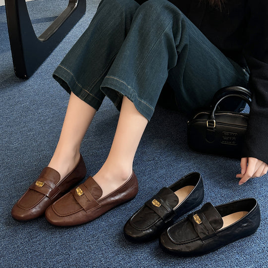 Damen Elegante Mokassins mit modischem Riemen und komfortabler Innensohle EB