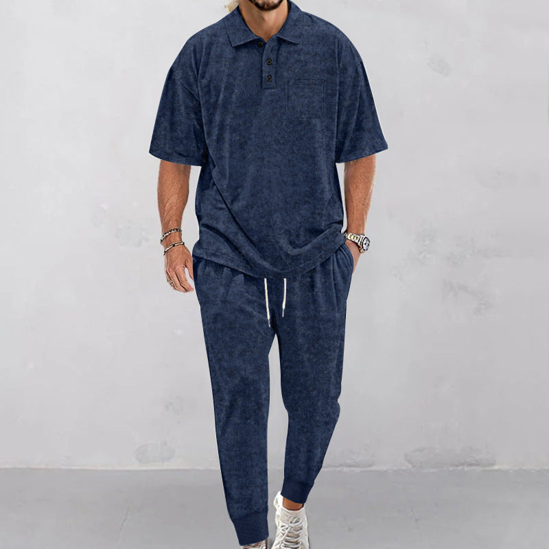 Herren lässiges Freizeit-Set aus weichem Material mit praktischem Kordelzug und elastischem Bund EB