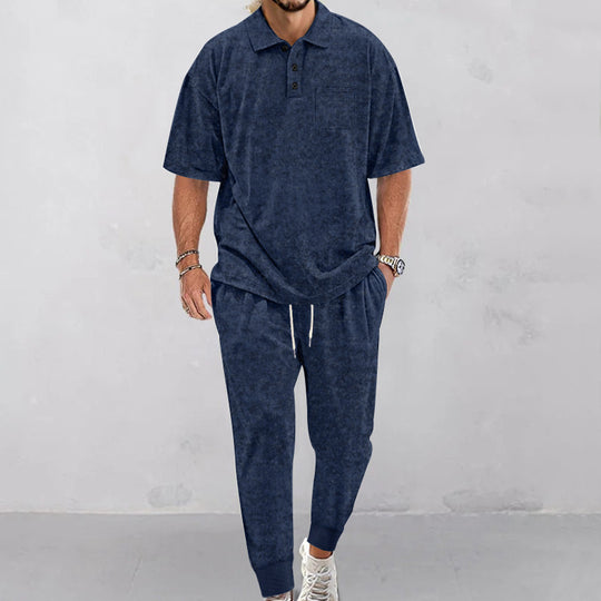 Herren lässiges Freizeit-Set aus weichem Material mit praktischem Kordelzug und elastischem Bund EB