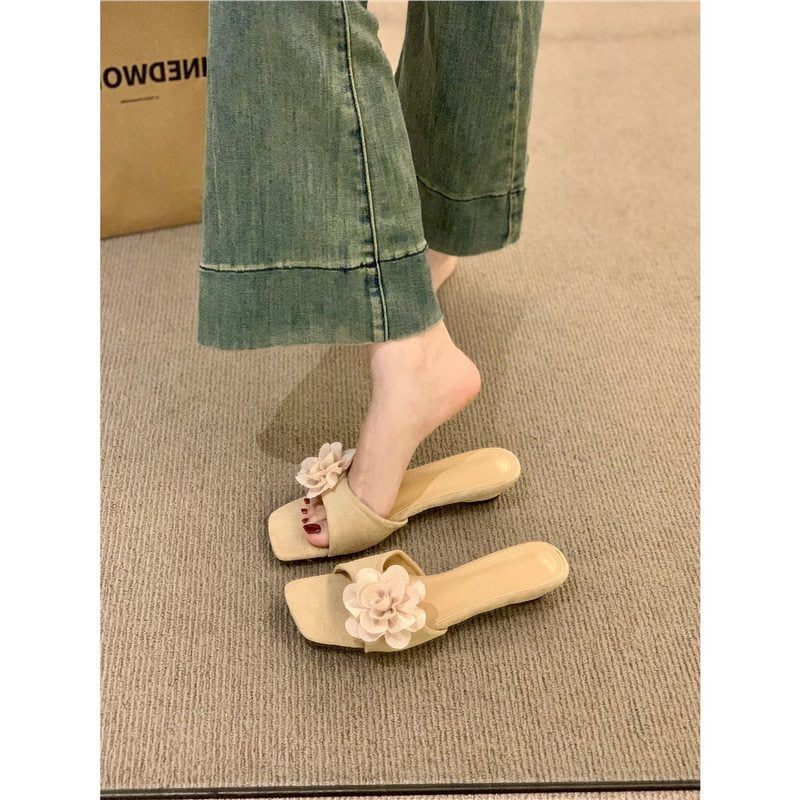 Damen elegante Mules mit floralem Detail EB