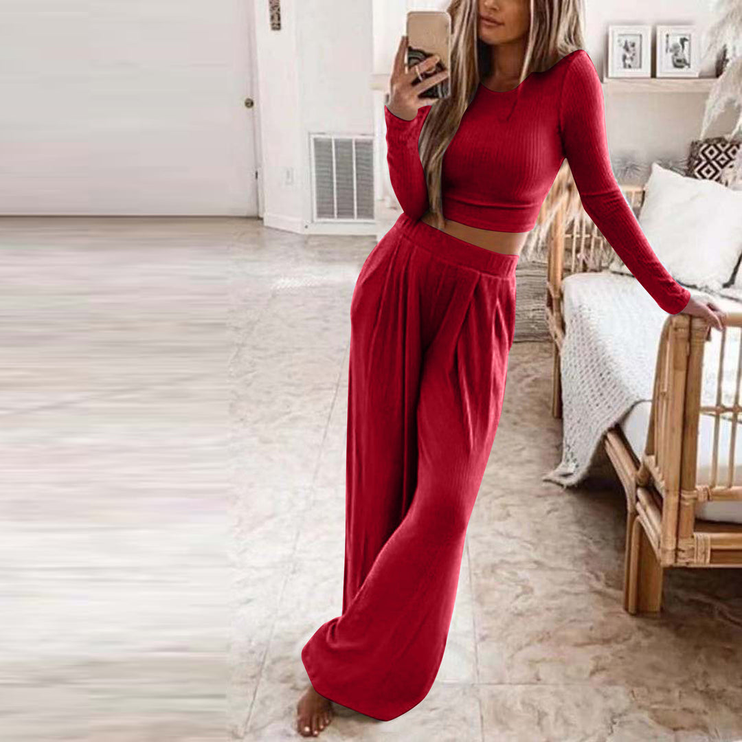 Damen elegante Freizeitanzug mit langen Ärmeln und weitem Schnitt EB