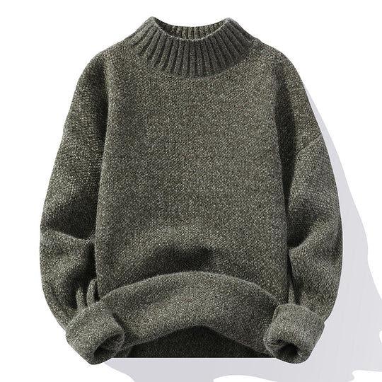 Damen Hochwertiger Rippstrickpullover mit hohem Kragen und lässigem Schnitt EB