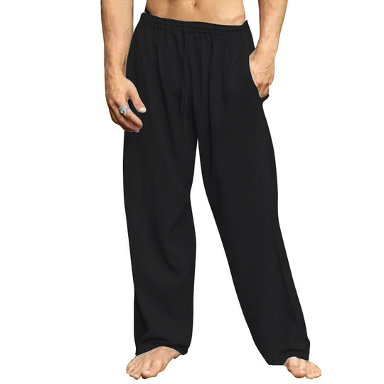 Herren bequeme Freizeit-Hose mit elastischem Bund und seitlichen Eingrifftaschen EB