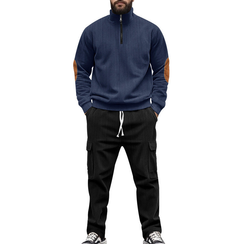 Herren sportliches Freizeitset mit Reißverschluss und praktischen Taschen EB