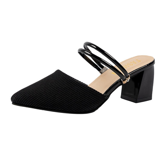 Damen elegante Slingback-Pumps mit strukturiertem Obermaterial und komfortablem Blockabsatz EB