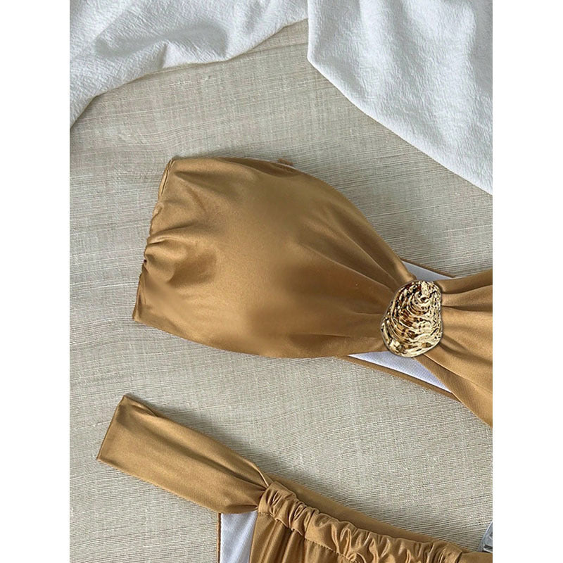 Damen Bandeau-Bikini mit dekorativem Element EB