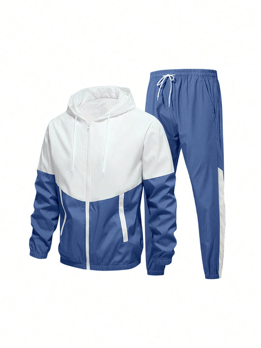 Herren Sportanzug mit atmungsaktiver Jacke und elastischen Jogginghosen EB