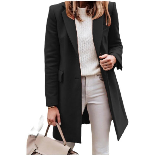 Damen Lässiger und eleganter Langmantel EB