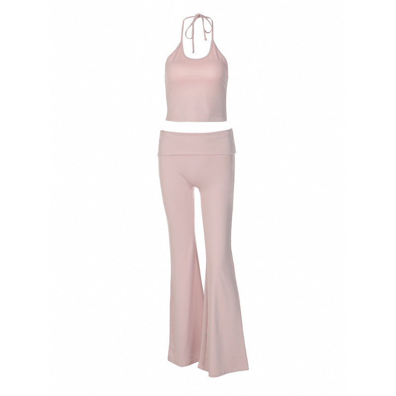 Damen Sportliches Sets mit weit geschnittenen Leggings und trägerlosem Oberteil EB