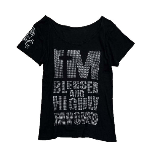 Damen Trendiges T-Shirt mit funkelnden Strassdetails EB