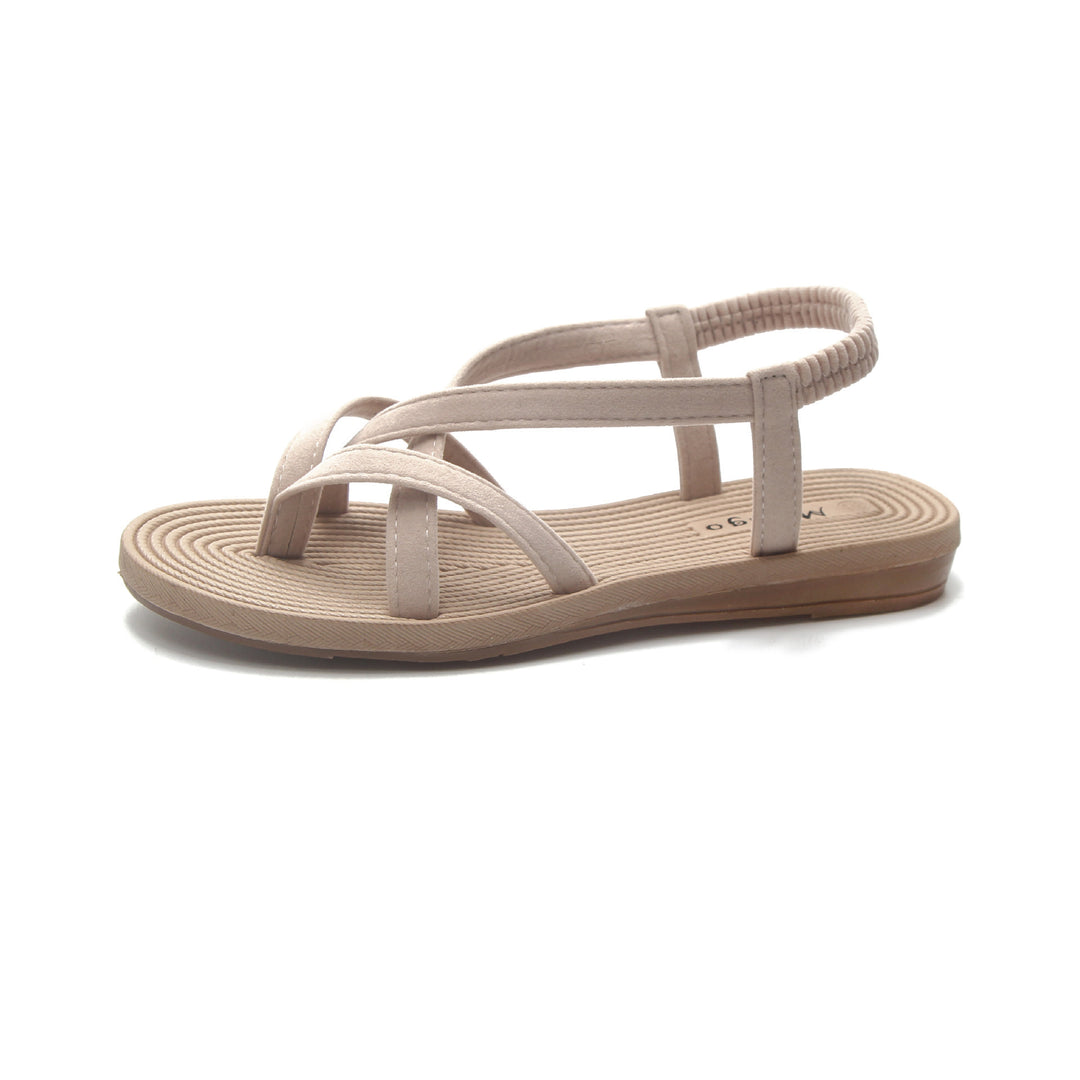 Damen nan Riemchensandalen mit elastischem Fersenriemen und gedämpftem Komfortfußbett EB