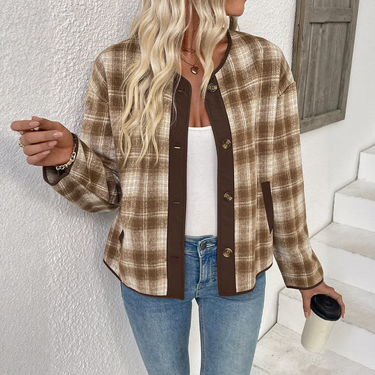 Damen Kariertes Overshirt EB