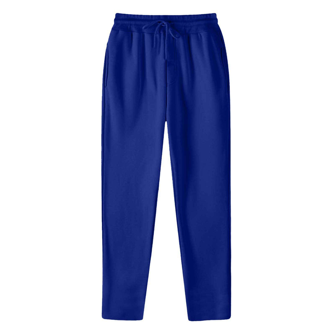 Herren nan geradlinige Sweatpants aus melierter Baumwollmischung mit elastischem Bund Kordelzug und Seitentaschen EB