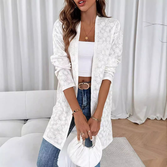 Damen Stilvolle Blumenmuster Jacke EB