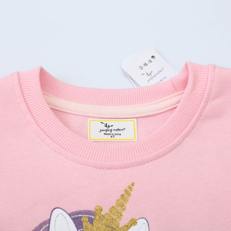 Mädchen Sweatshirt mit Einhorn-Applikation EB