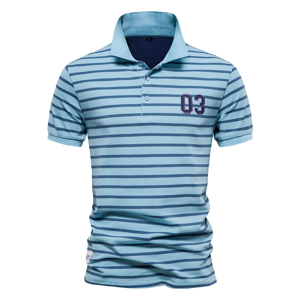 Herren Polo-Shirt mit modischem Streifenmuster und bequemem Schnitt EB
