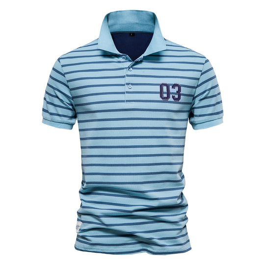 Herren Polo-Shirt mit modischem Streifenmuster und bequemem Schnitt EB