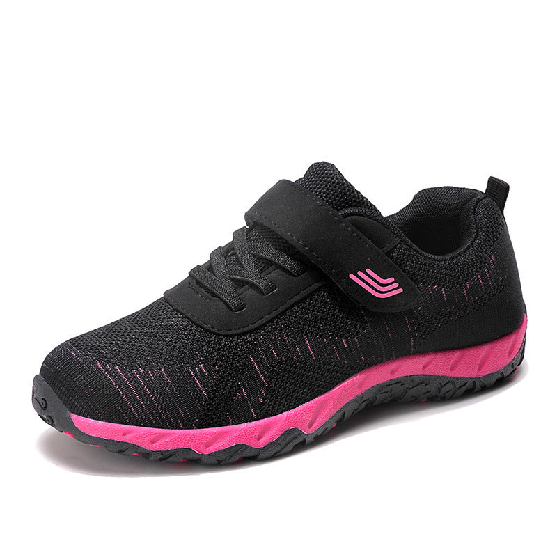 Damen Sportliche Sneakers mit Klettverschluss und atmungsaktivem Mesh-Obermaterial EB
