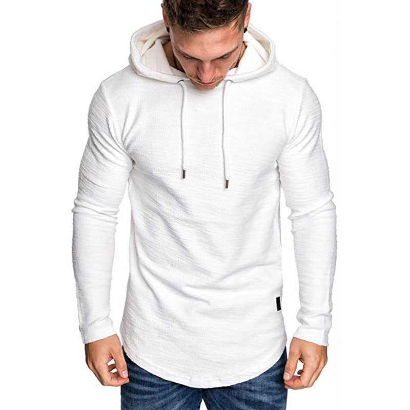 Herren longsleeve Kapuzenshirt mit strukturierter Oberfläche EB