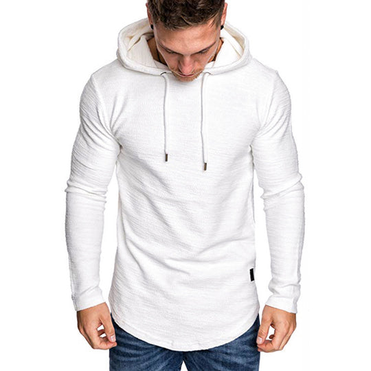 Herren longsleeve Kapuzenshirt mit strukturierter Oberfläche EB