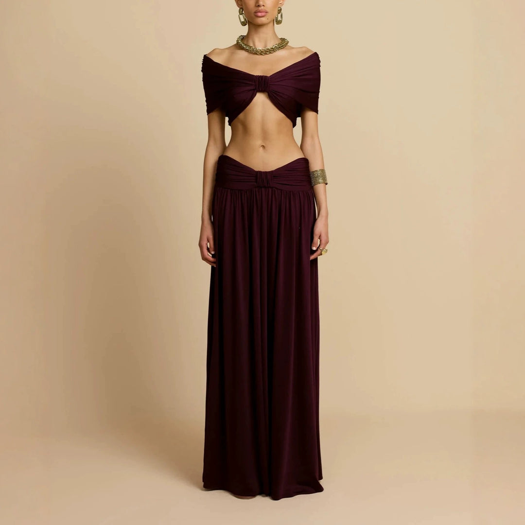 Damen Elegantes Maxikleid mit innovativem Knotted-Design EB