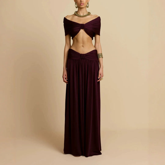 Damen Elegantes Maxikleid mit innovativem Knotted-Design EB