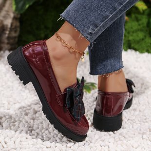 Damen Mokassins mit dekorativem Schleifen-Design und robustem Profil EB