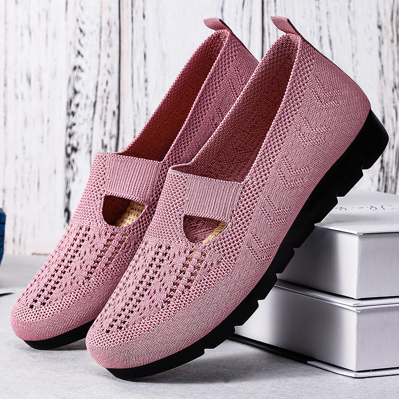 Damen Bequeme und luftdurchlässige Slipper mit elastischem Riemen EB