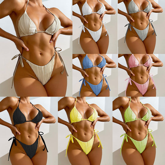 Damen Triangel-Bikini mit eleganten Rüschendetails EB