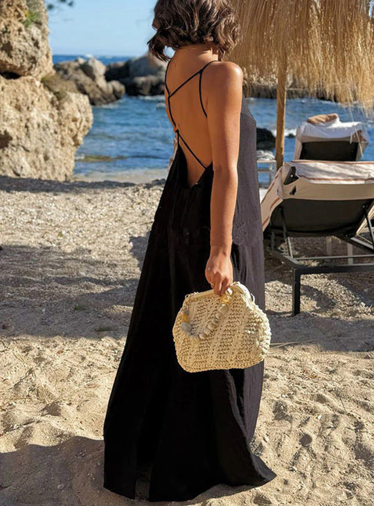 Damen Strandkleid mit Rückenausschnitt EB