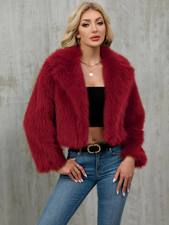 Damen Eleganter Kunstfellbolero EB
