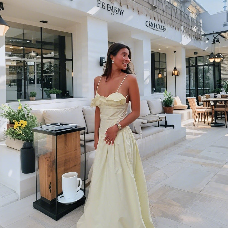 Damen Elegantes Abendkleid mit Rüschendetails EB