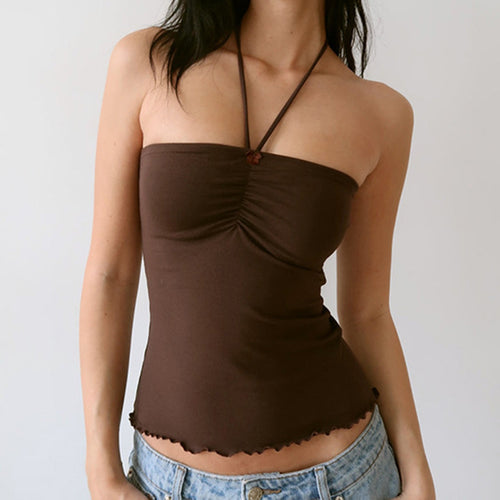 Damen Bandeau-Top mit raffinierten Raffungselementen und verstellbaren Trägern EB