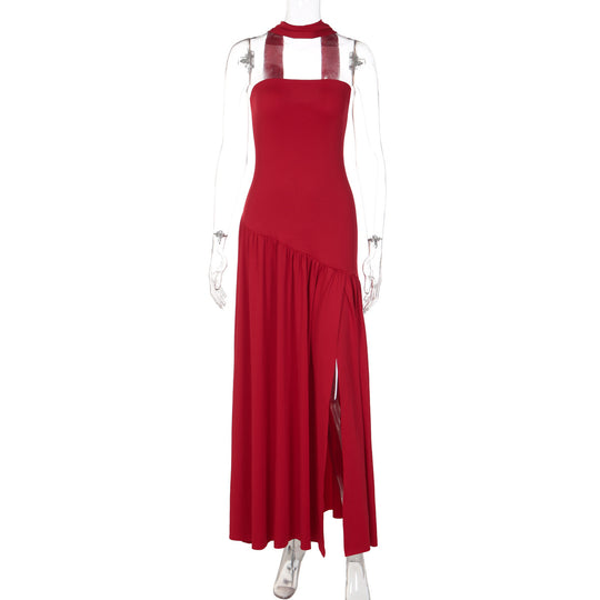 Damen Maxikleid mit raffiniertem Cut-Out-Design und asymmetrischem Saum EB
