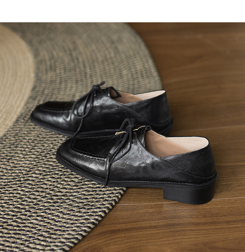 Damen elegante Schnürschuhe aus hochwertigem Leder EB