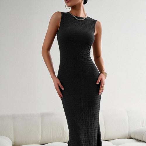Damen Maxikleid mit figurbetontem Schnitt und elegantem Schlitz EB