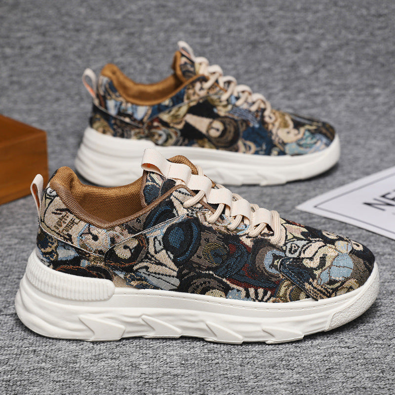 Damen Modische Freizeitsneaker mit buntem Muster und rutschfester Laufsohle EB
