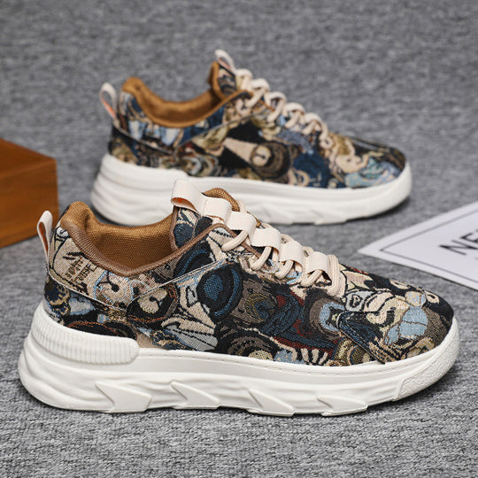 Damen Modische Freizeitsneaker mit buntem Muster und rutschfester Laufsohle EB