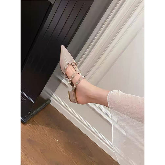 Damen elegante Slingback Sandalen mit dekorativen Nietenverzierungen EB