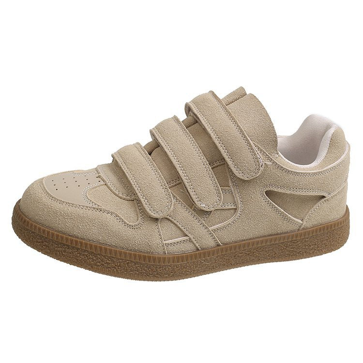 Damen Sportliche Velours-Sneaker mit praktischem Klettverschluss und dämpfender Sohle EB