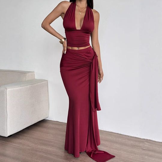 Damen Maxi-Kleid im eleganten Wickelstil EB